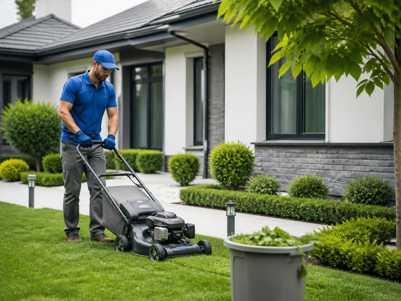 Lyu property care professional maintaining a clean lawn